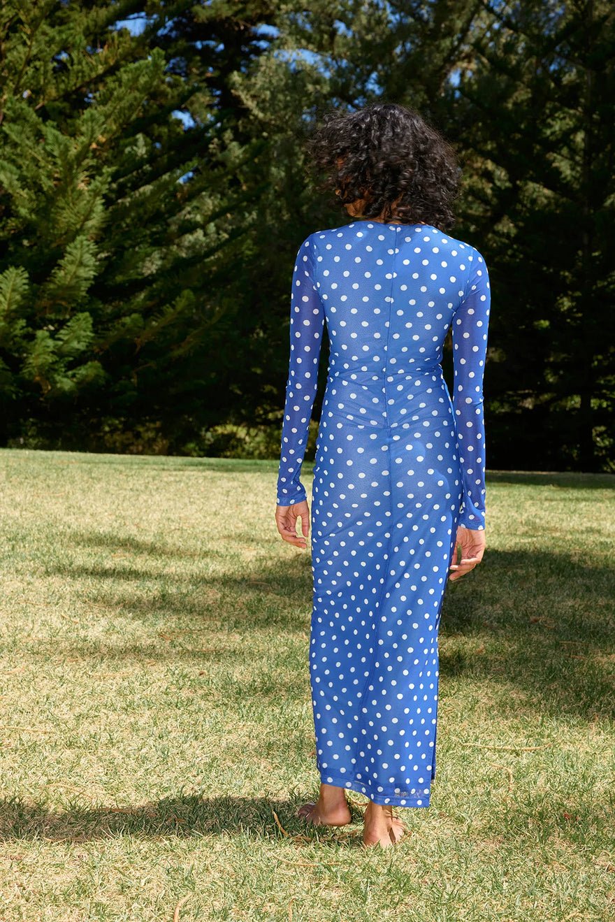 Aston Studio Elizi Mesh Dress - Royal/antique photo 2