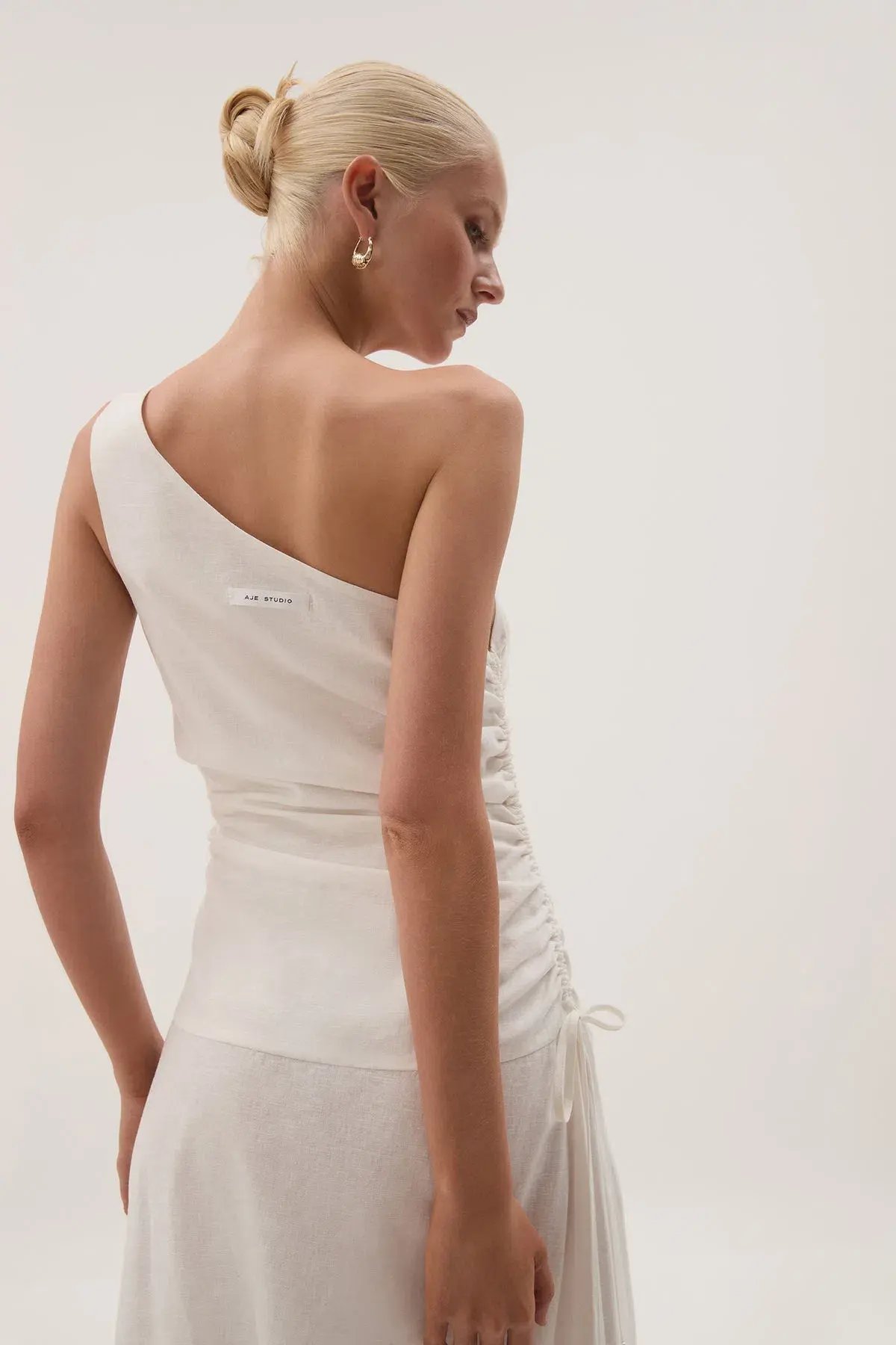 Aje White Daze One Shoulder Maxi Dress White Size AU 6 photo 4