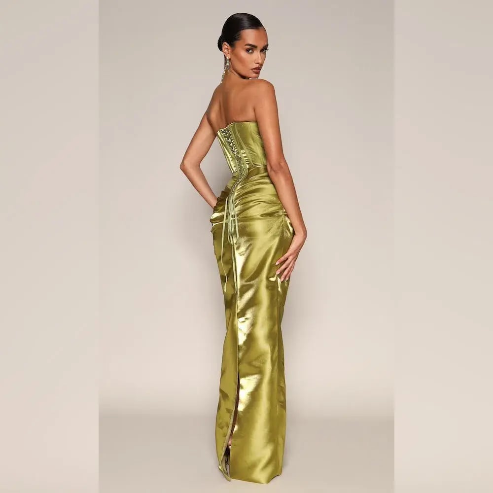 Moda Glam Talia Strapless Corset Gown Green Size 8 photo 2