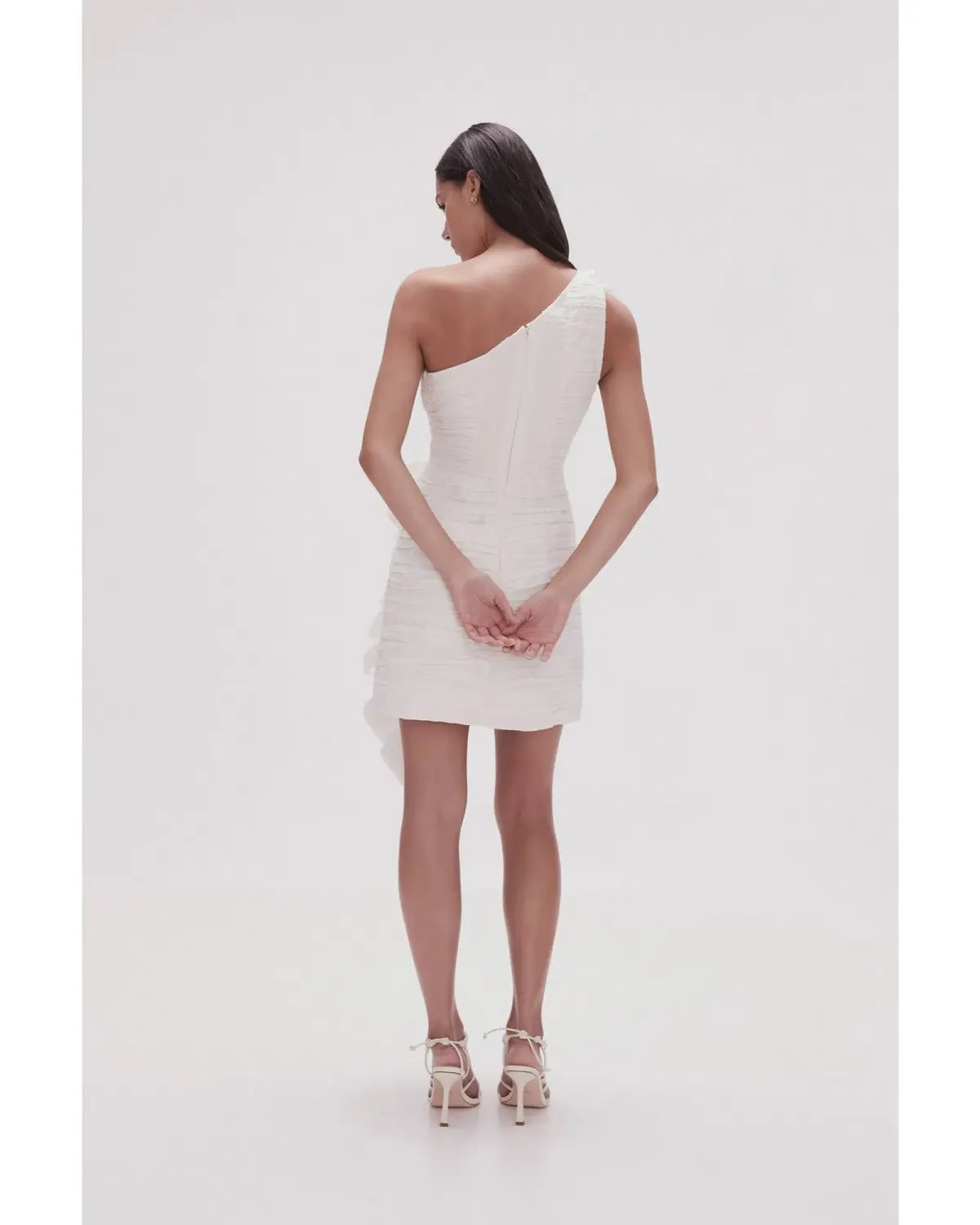 Aje Adelia Ruffle Mini Dress Ivory Size AU 12 photo 4