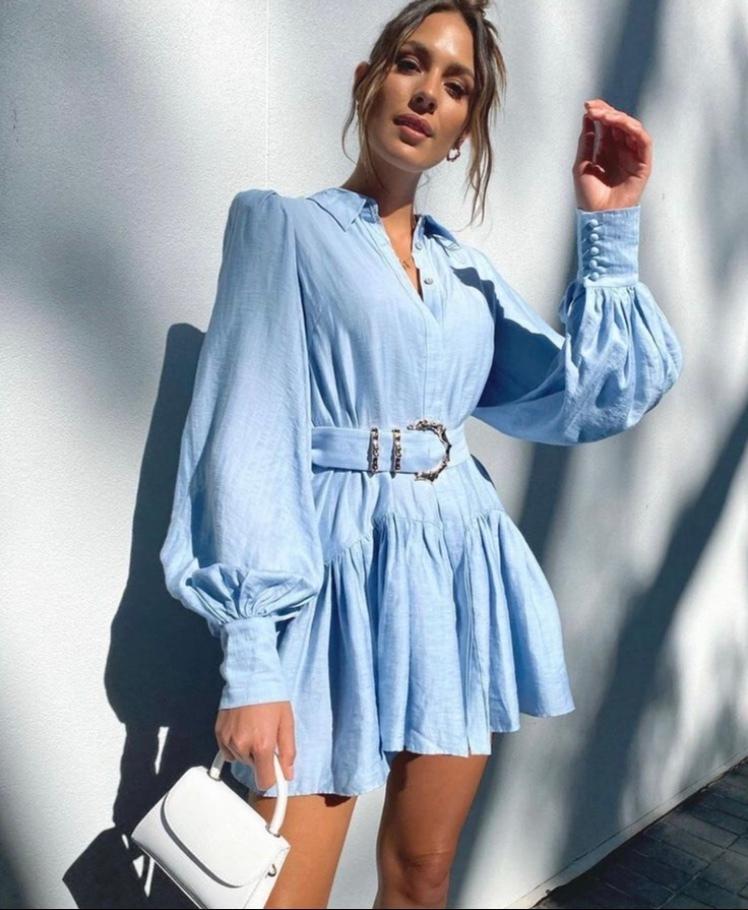 Acler Sherwood Mini Dress Cornflower Blue Size 8 photo 3