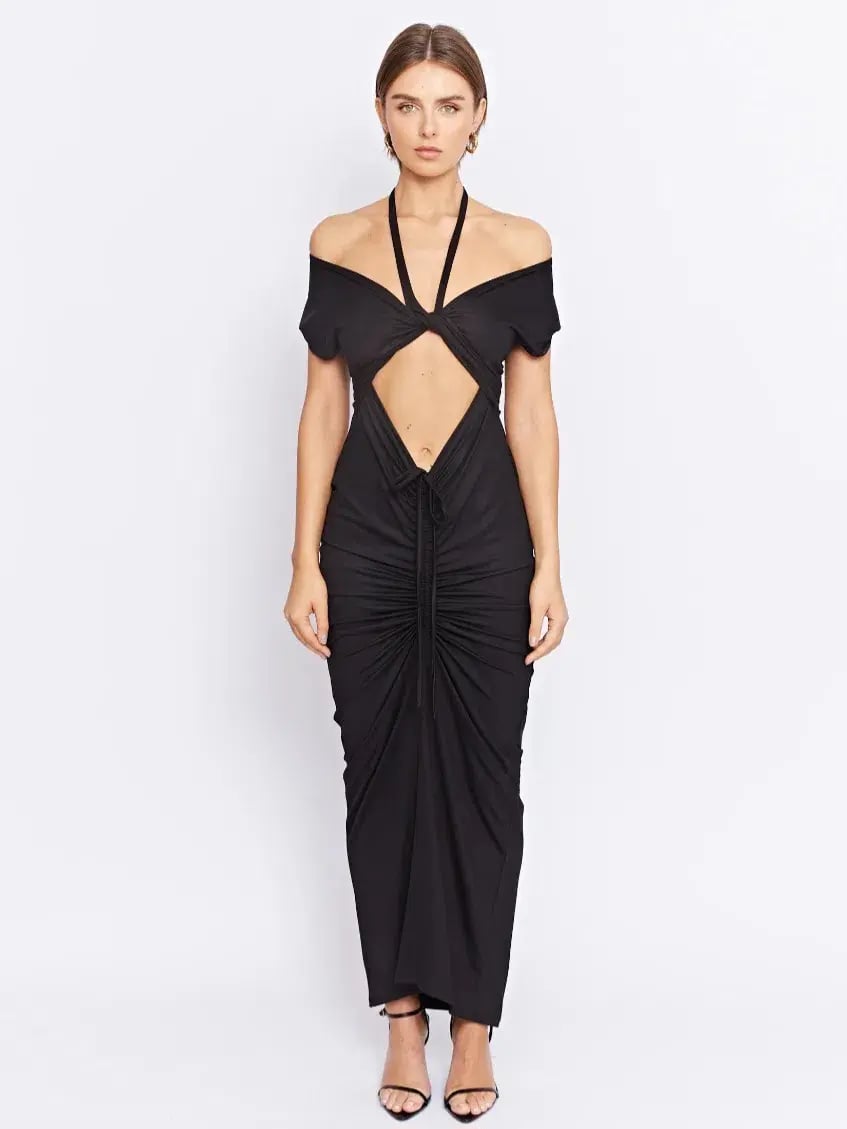 Pfeiffer Ramos Midi Dress Black Size 10 photo 4