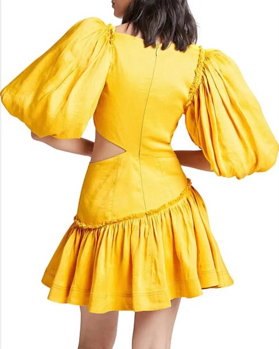 Aje Chateau Mini Dress Yellow Size 4 photo 4