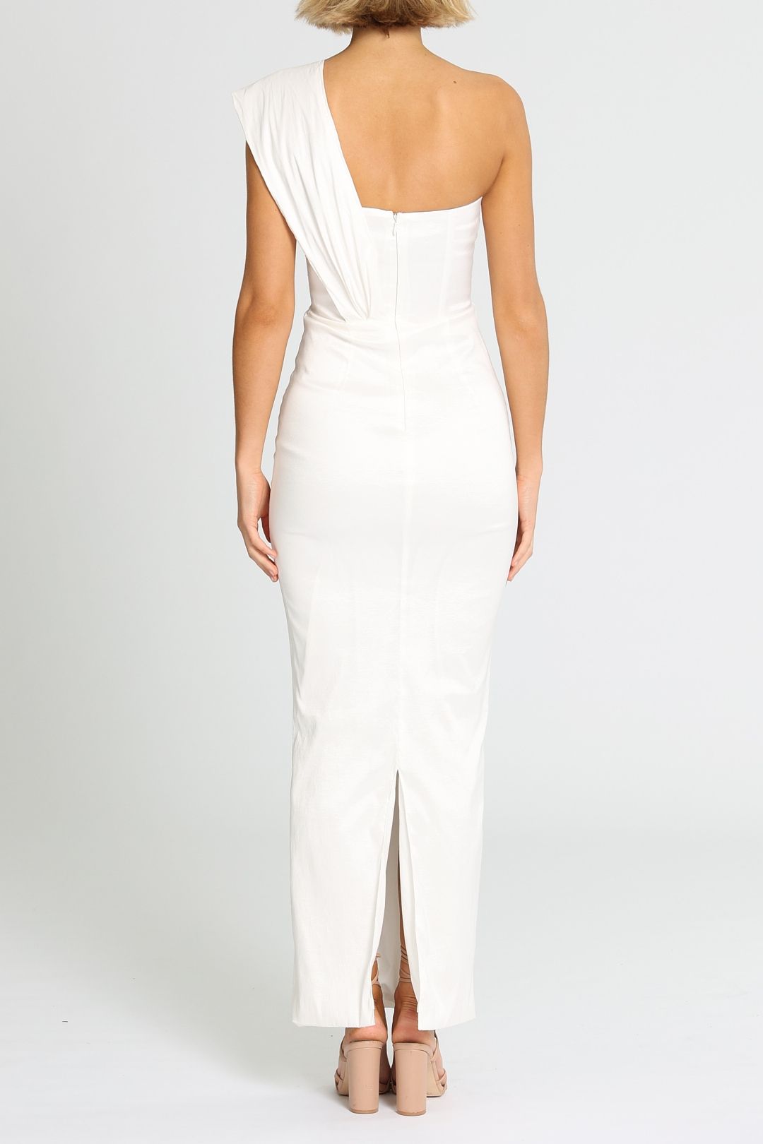 Structured One Shoulder Midi - White photo 3