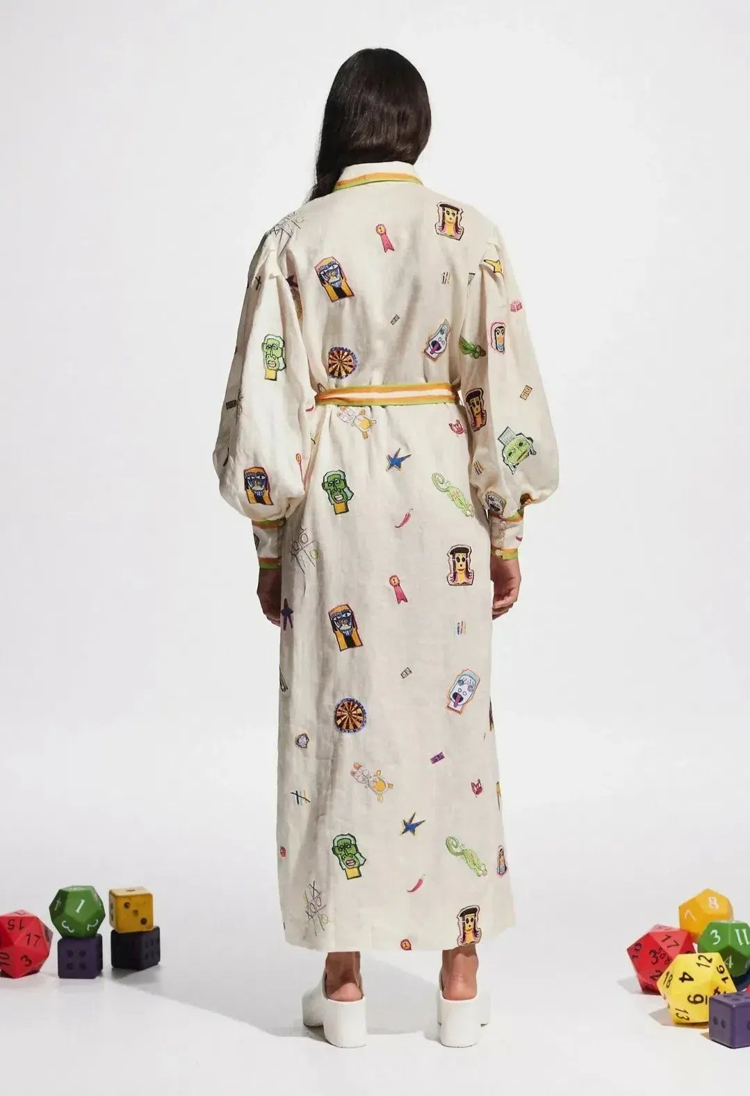 Alemais Checkers Embroidered Maxi Dress Multi Size 8 photo 3
