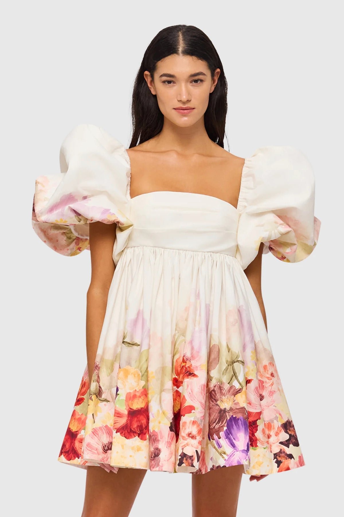 LEO LIN ELOUISE PUFF SLEEVE MINI DRESS - CASCADE PRINT photo 2