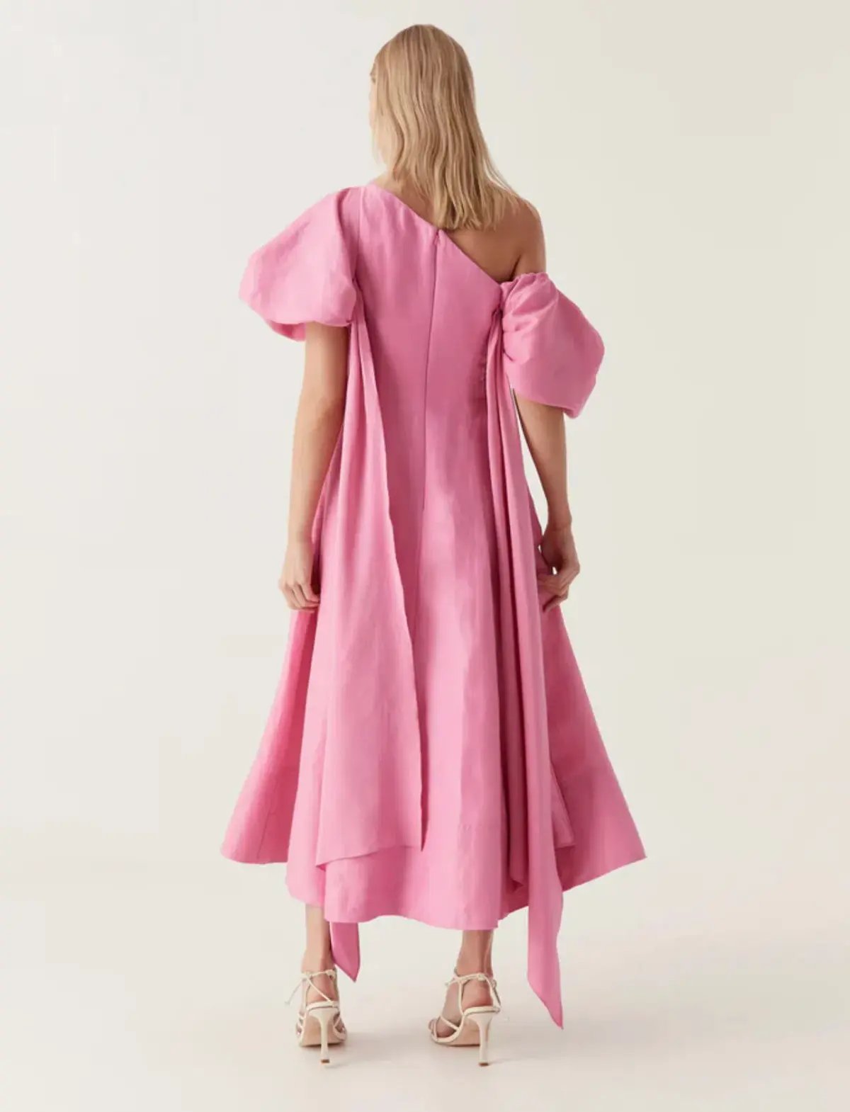 Aje Arista Tulip Sleeve Midi Dress in Pink Size 10 photo 3