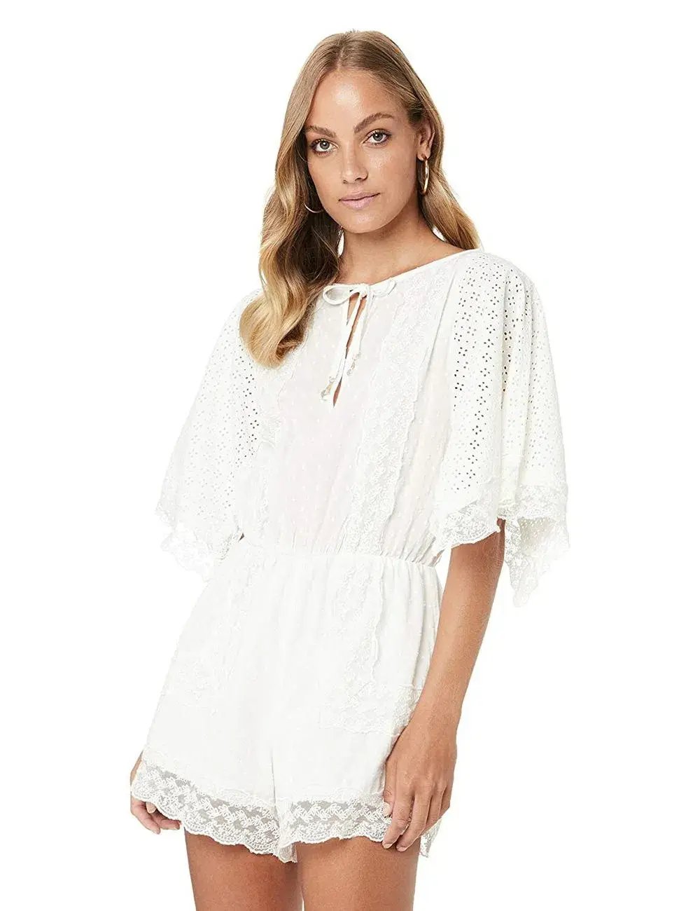 Tigerlily Elati Broderie Lace Onesie Playsuit White photo 2