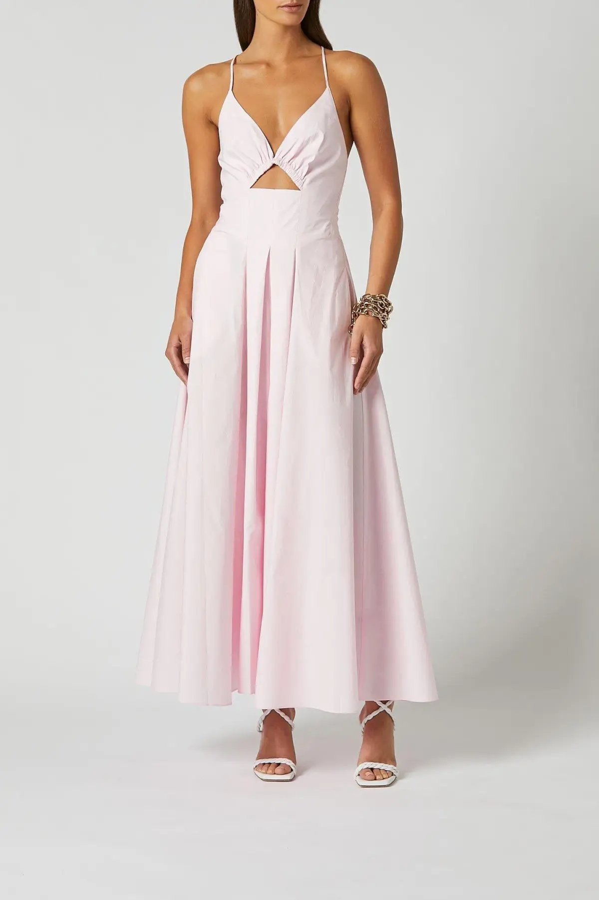 Scanlan Theodore Cotton Strappy Dress Pink Size 8 photo 3