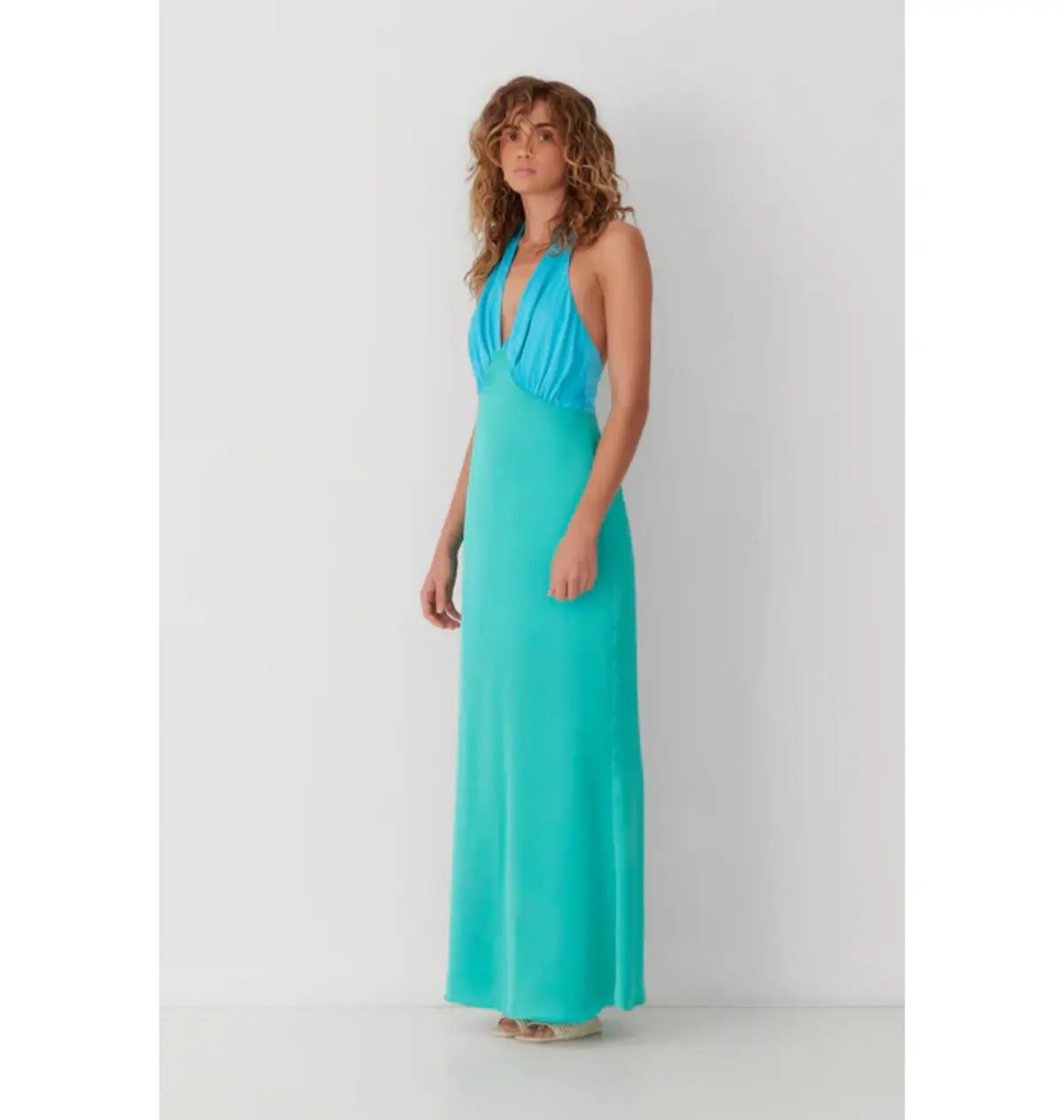 The Wolf Gang Oahu Slip Dress In Aquamarine Size AU 10 photo 2