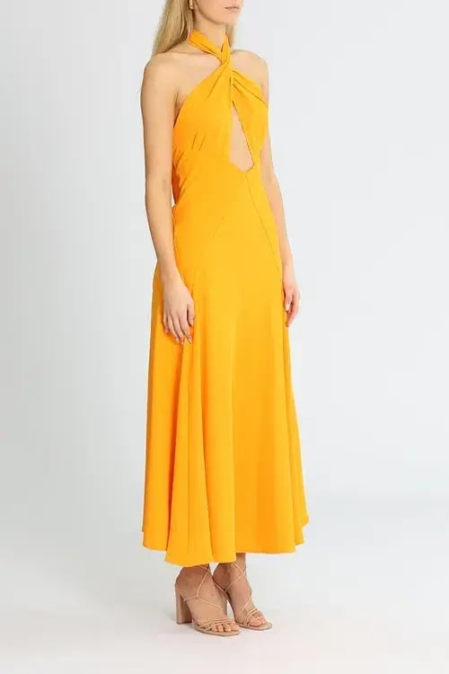 By Johnny Zina Midi Dress Orange Size 10 photo 2