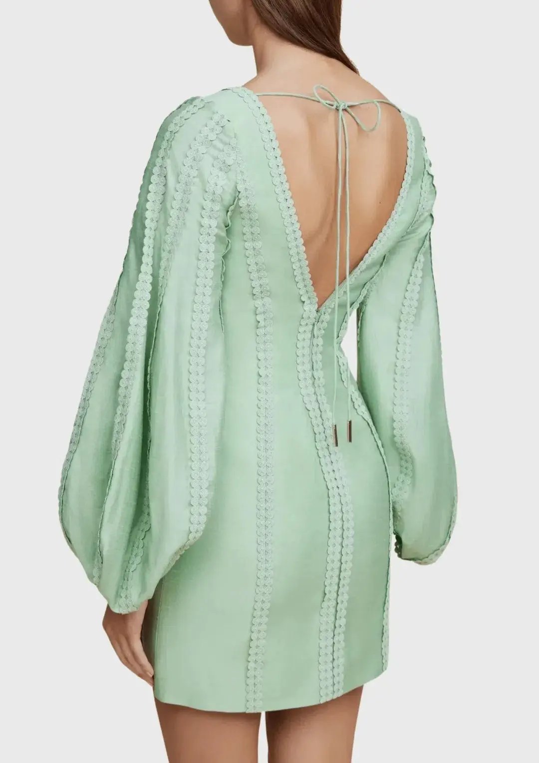 Acler Duxbury Long Sleeve Mini Dress Green Size 14 photo 4