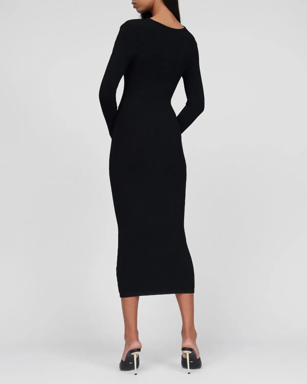 By Johnny Cable Twist Knit Dress in Black Size 8 photo 3