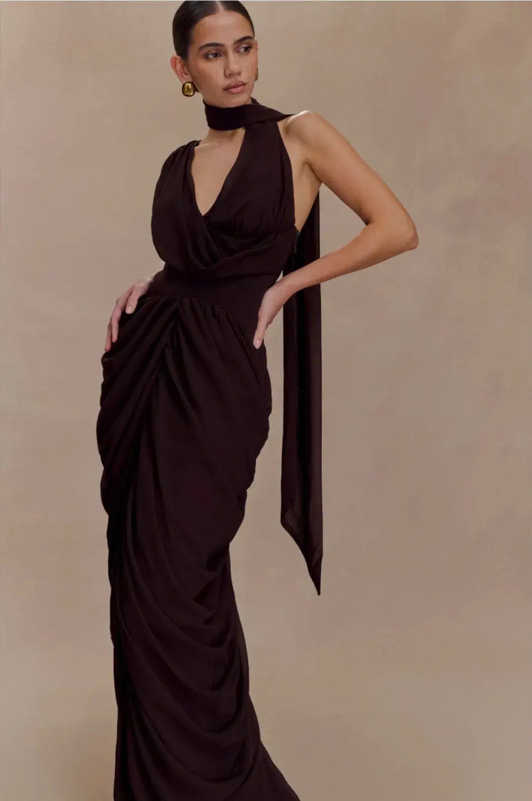 MESHKI - Alex Chiffon Maxi Dress size M photo 3