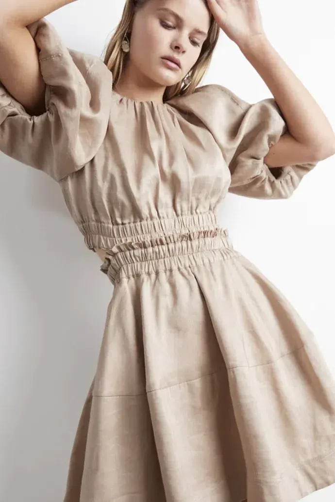 Aje Solitude Cutout Mini Dress Beige Size 10 photo 6