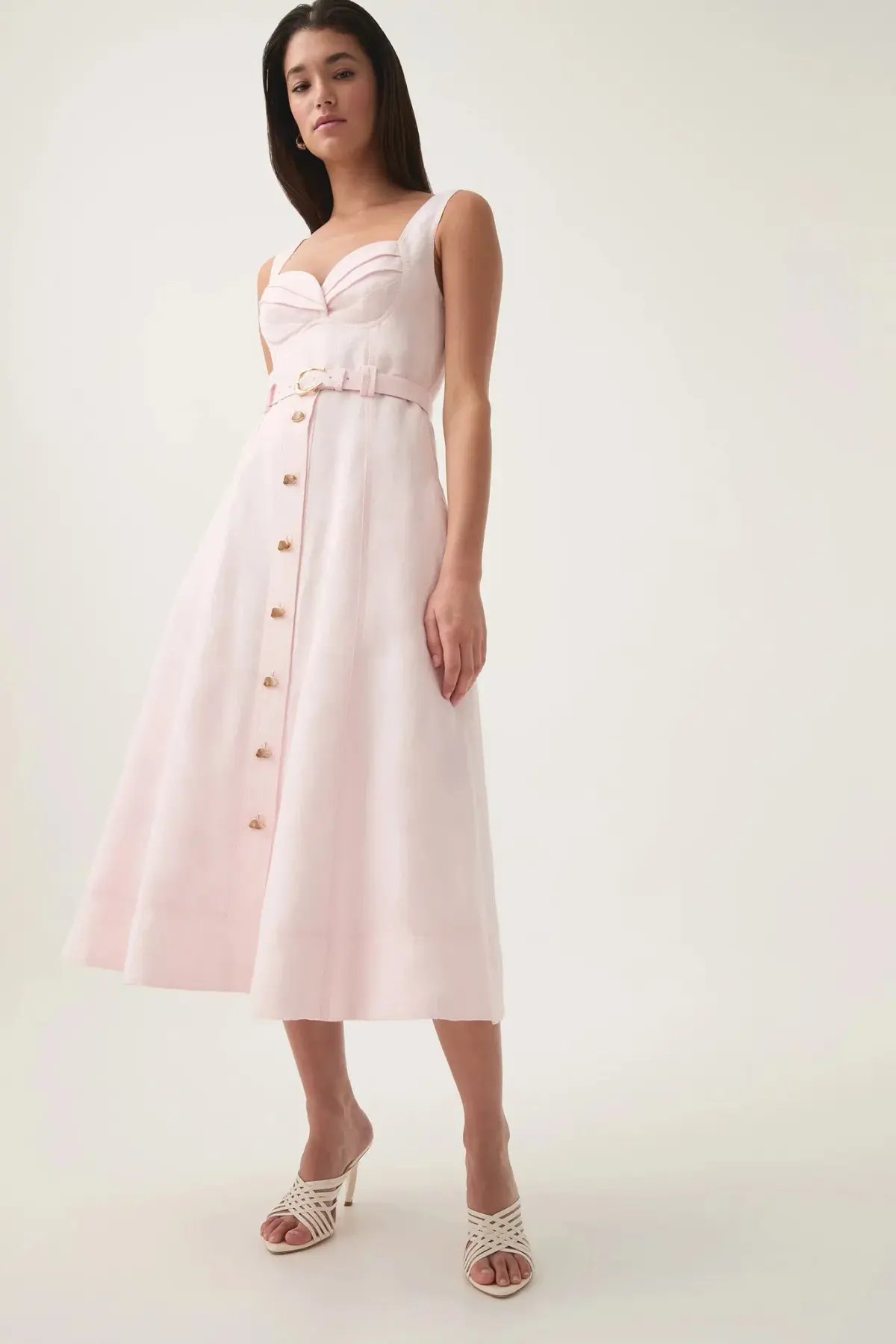 Aje Primary Belted Midi Blush AU Size 8 photo 4