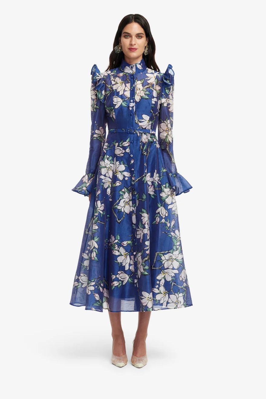 Leo Lin Katrina Butterfly Sleeve Midi Dress - Midnight Magnolia Print photo 3