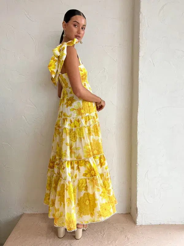 Alemais Sonny Midi Dress in Lemon Floral Size XS / AU 6 photo 2