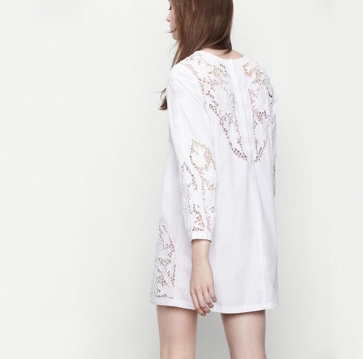 Maje Regane Embroidered Mini Dress White Size 6 photo 3
