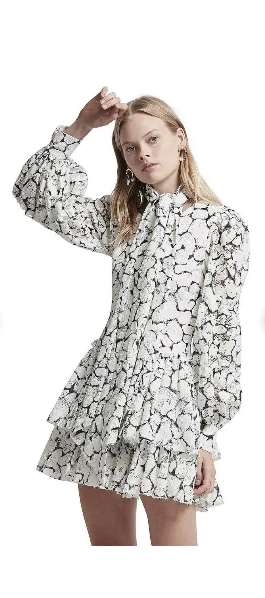 Aje Rebellion Lace Mini Dress Print Size 6 photo 7