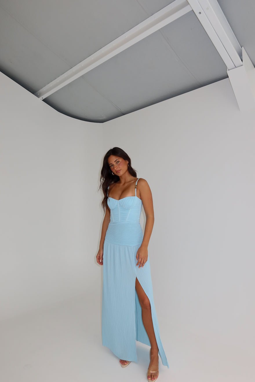 Manning Cartell Double Time Pleat Gown Acqua Spritz photo 2