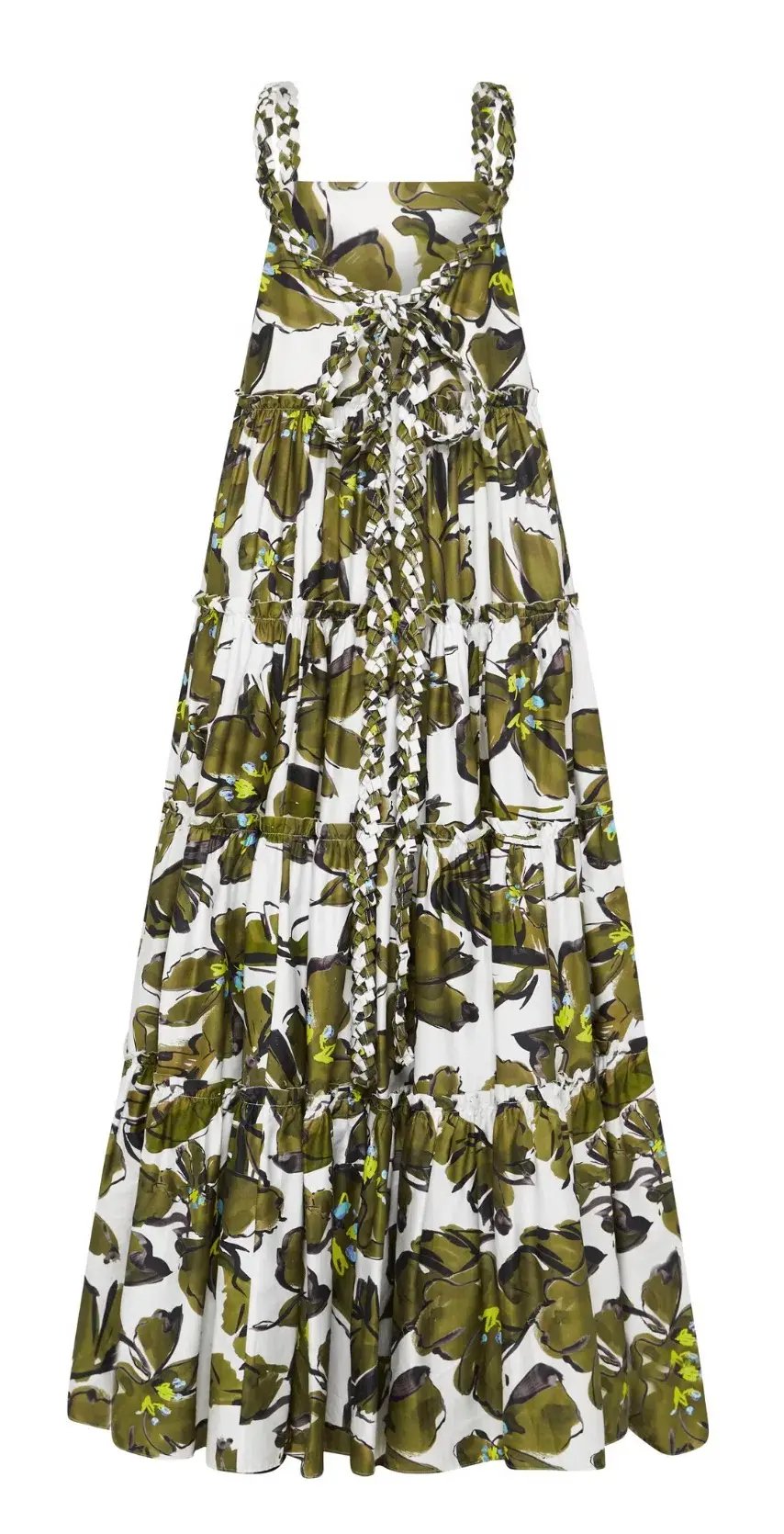 Aje Oasis Olive Leaf Strap Maxi Dress Print Size 10 photo 3