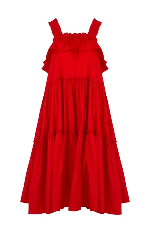 Trelise Cooper What's Flowing On Dress Red Size 12 photo 4