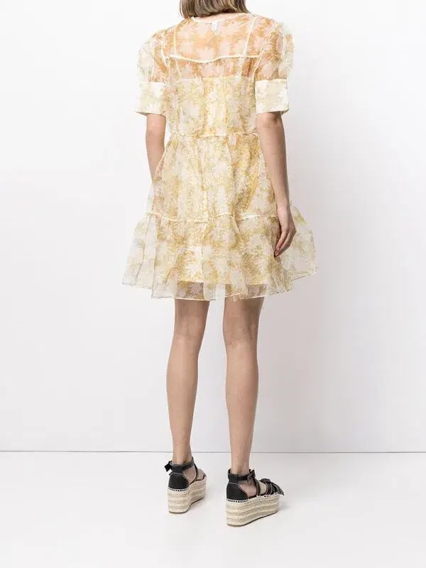 Sir The Label Anais Puff Sleeve Mini Dress Yellow | AU 8 photo 2