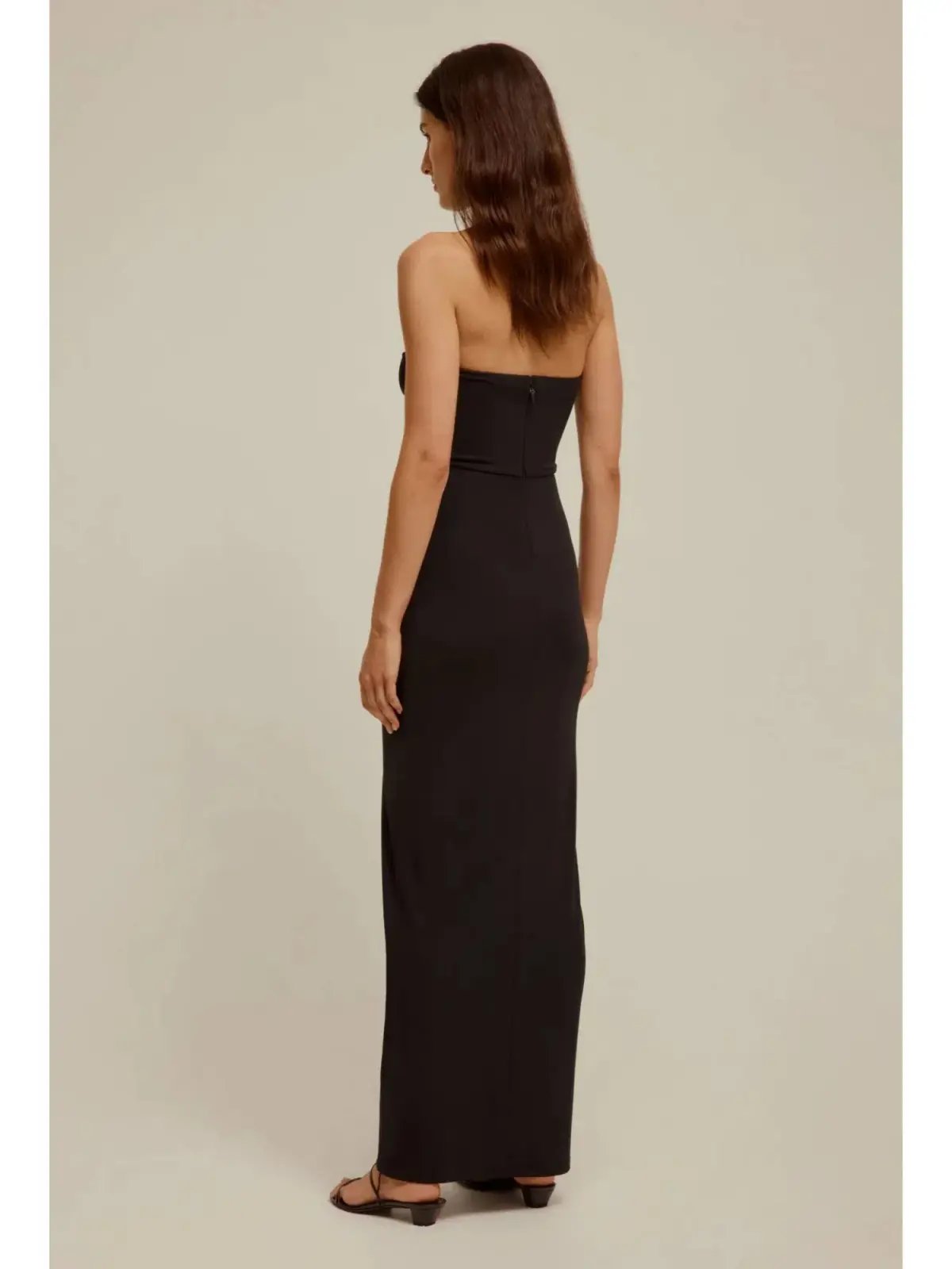 Venroy Draped Cutaway Strapless Dress Black Size AU 8 photo 4