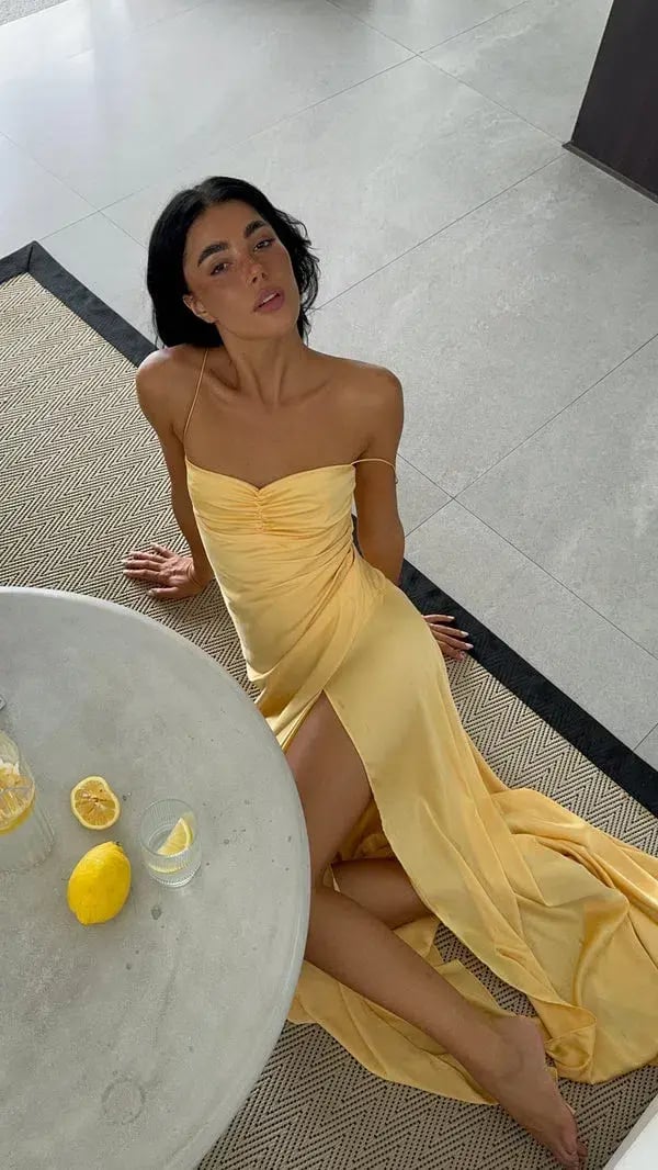 HNTR the Label Gaia Gown in Gold Sun Size XS/AU 6 photo 2