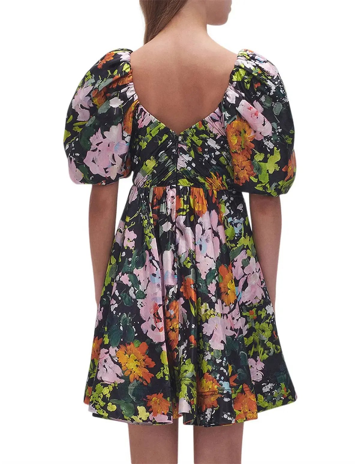 Aje - Gabrielle Plunge Mini Dress Floral - Size 12 photo 4