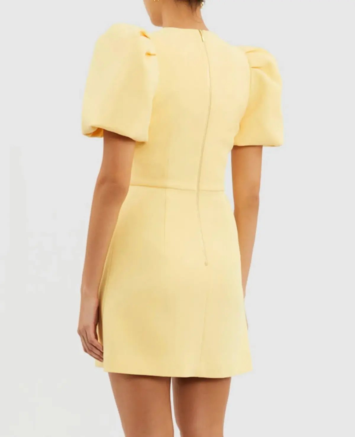 Rebecca Vallance  Chloe Bow Mini Dress  Lemon Yellow Size 8 photo 3