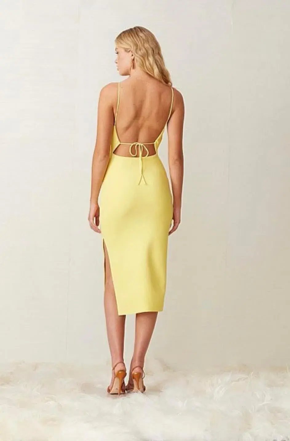 Bec & Bridge Gemma Midi Dress Yellow Size 10 photo 2