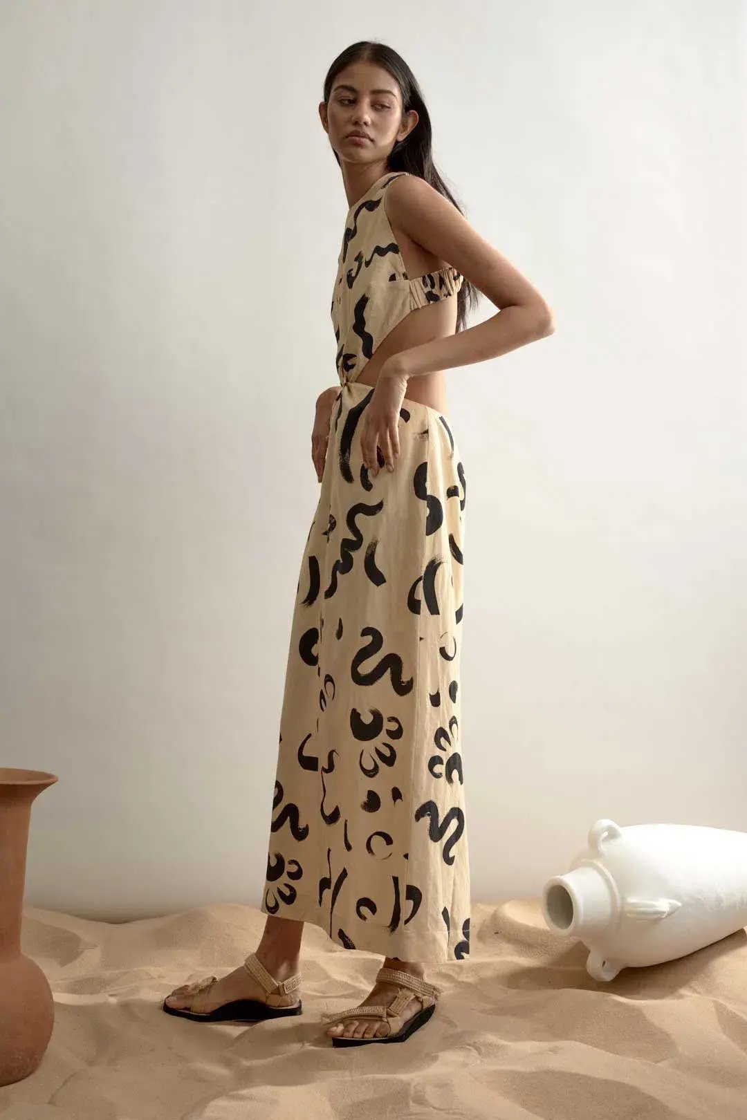 Alemais Brush Stroke Twist Dress Print Size 10 photo 2