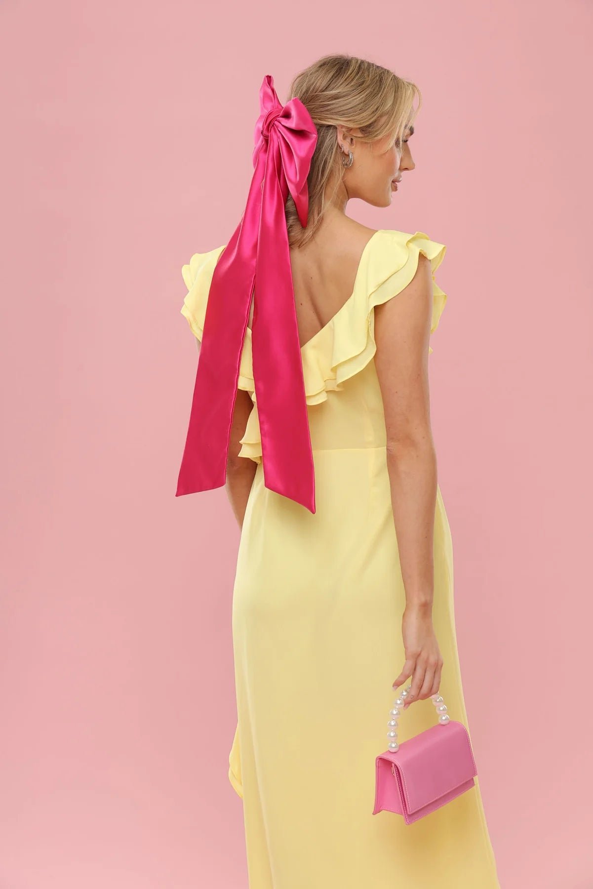 MORGAN & TAYLOR CARMEN OVERSIZED BOW - HOT PINK photo 3