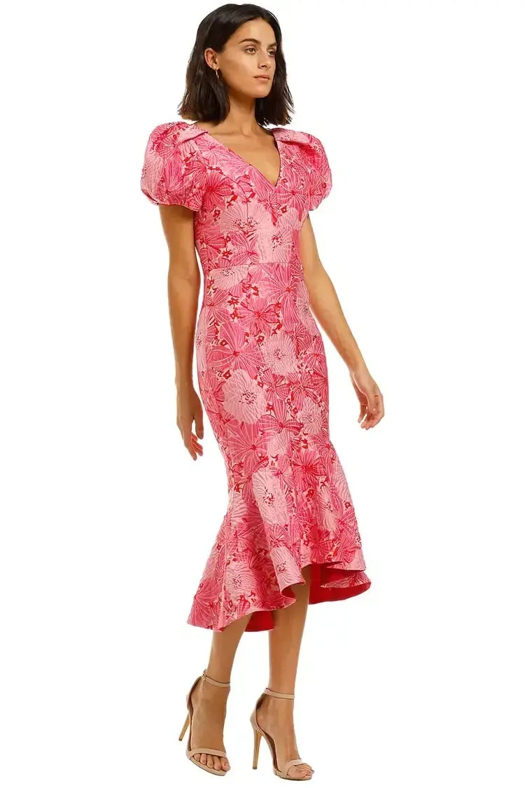 Love Honor Argento Midi Pink Floral Pink Size AU 14 photo 2
