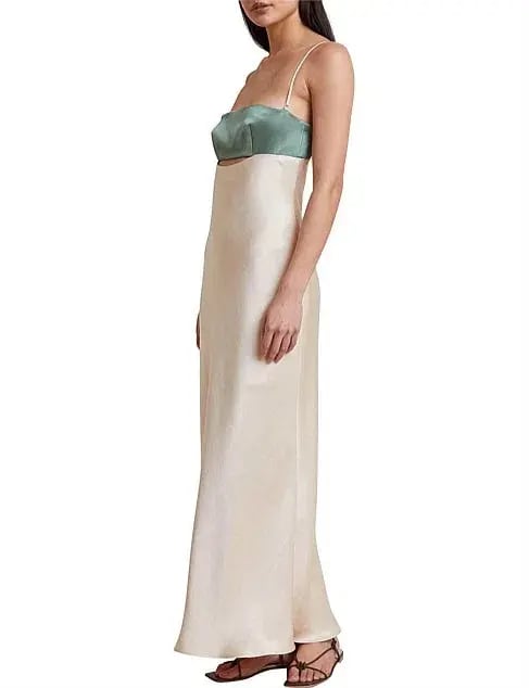 Bec & Bridge Carrie Maxi Dress Green and White Size AU 8 photo 2