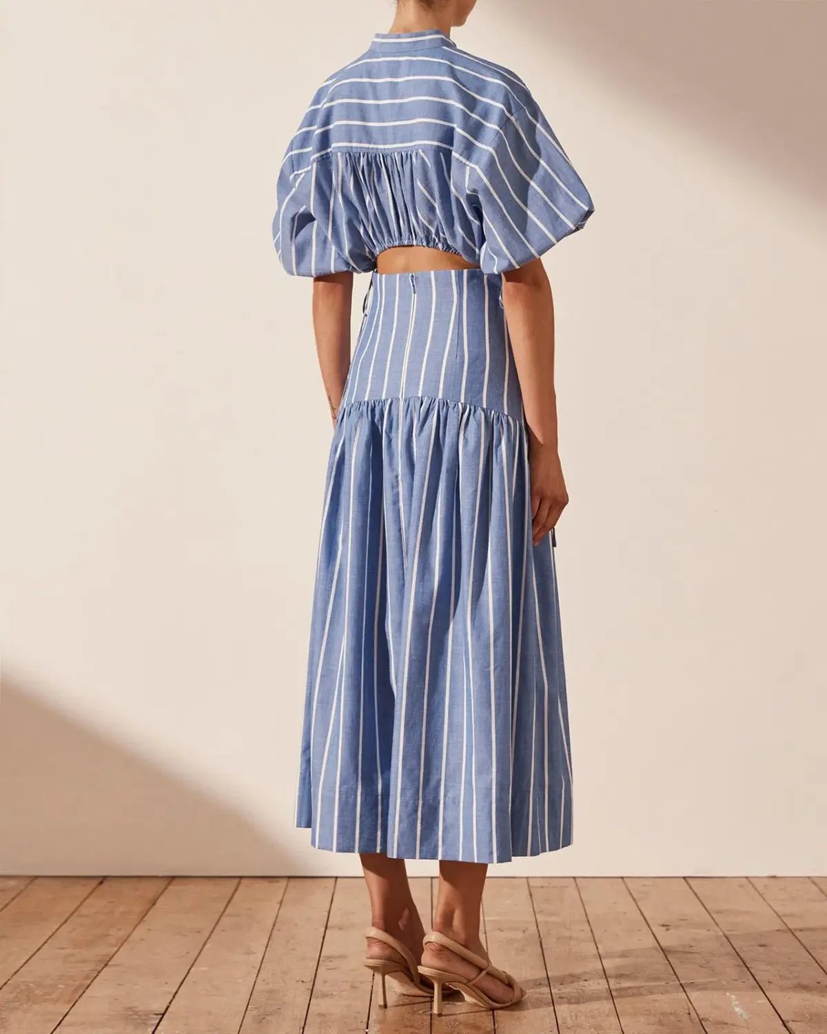 Shona Joy Kimberly Deconstructed Midi Dress Blue Size 12 photo 4