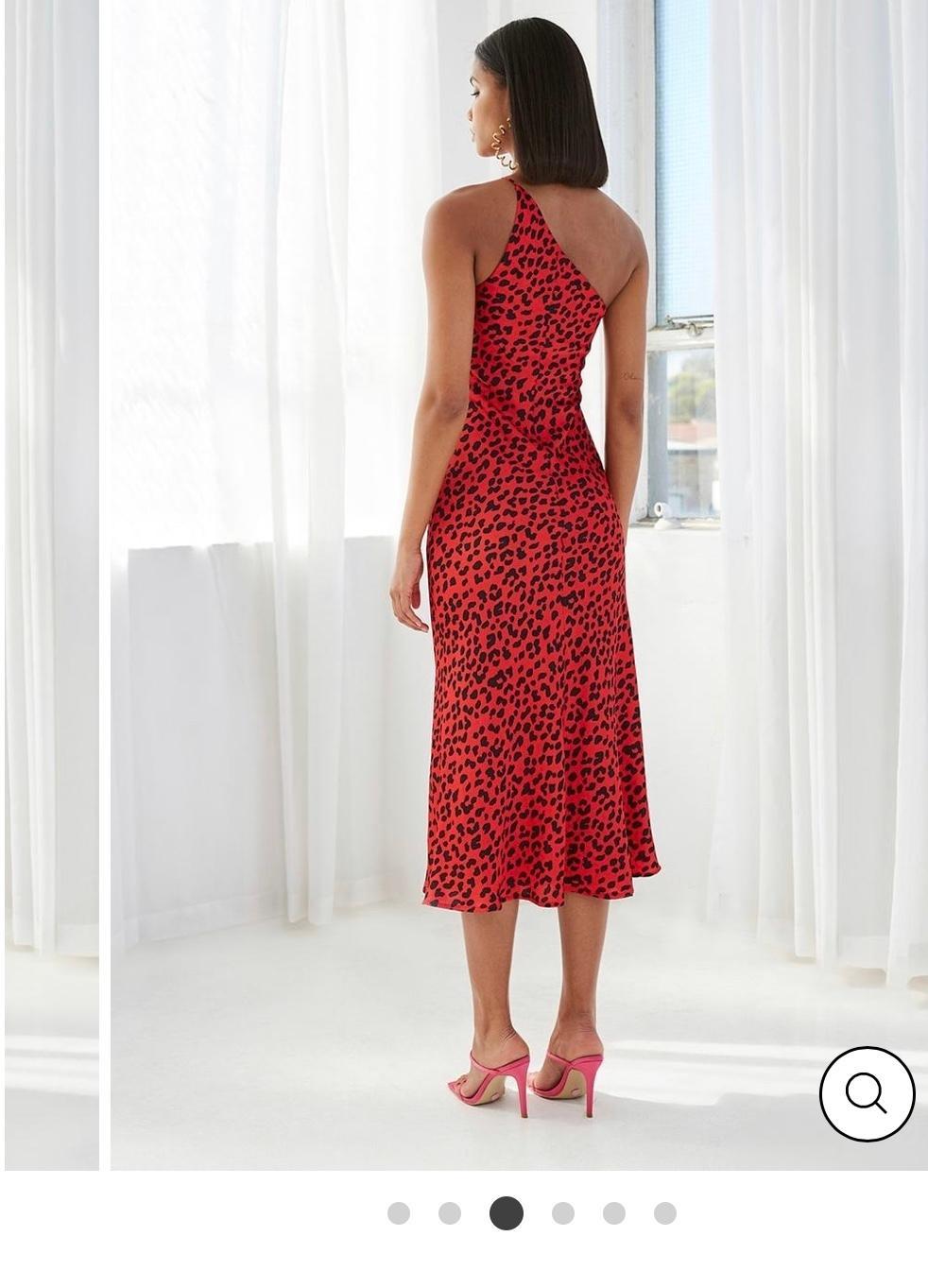 By Johnny Ruby Leopard Asymmetric Dress size 6 photo 3