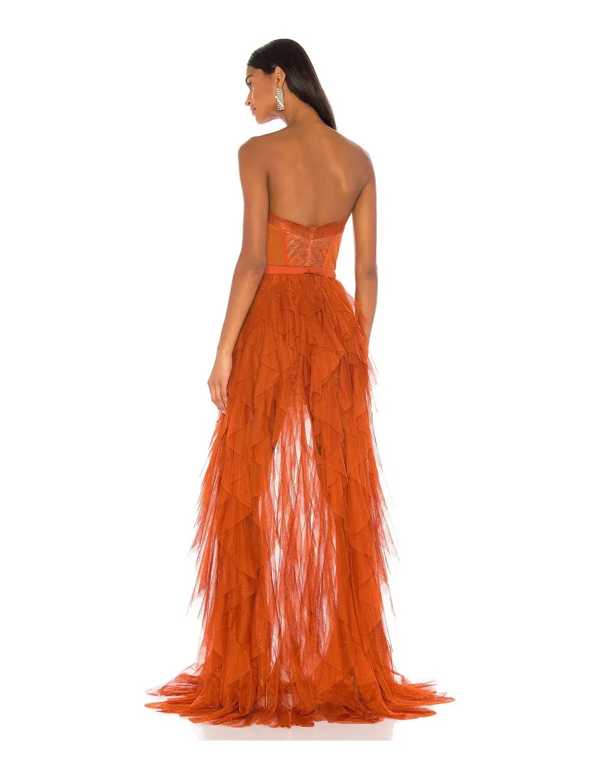 For Love and Lemons Bustier Gown in Rust Size 10 photo 4