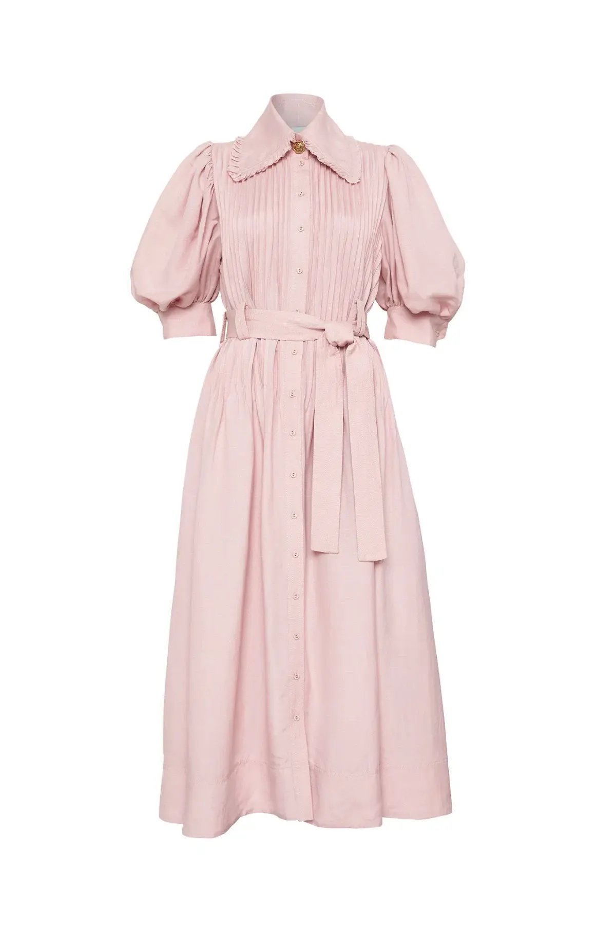 Aje Madeleine Belted Midi Dress Dusty Pink Size 16 photo 3