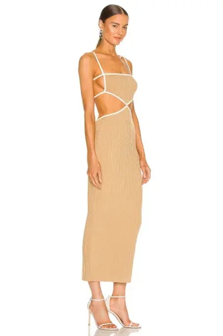Bec & Bridge Coyote Midi Dress in Camel Size 6 photo 2