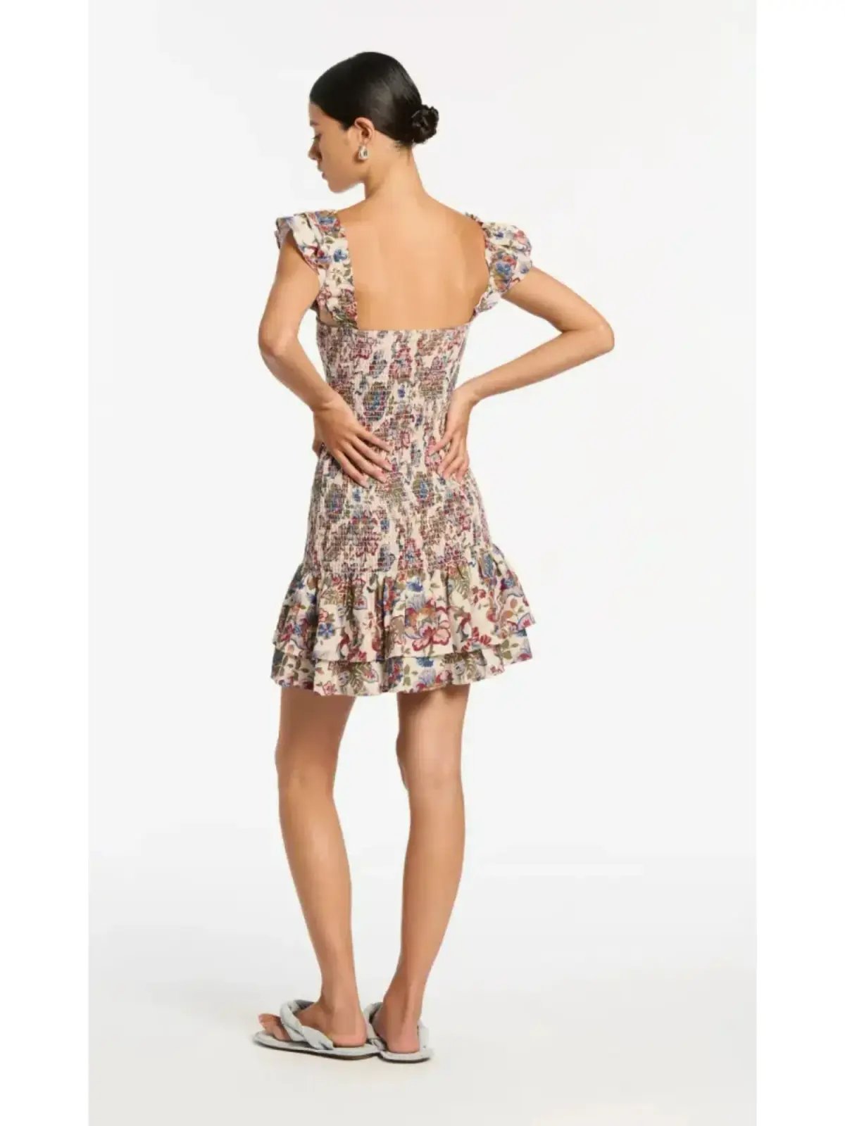 Sir The Label Bettina Shirred Mini Dress Wiltshire Floral Size 1 / AU 8 photo 3