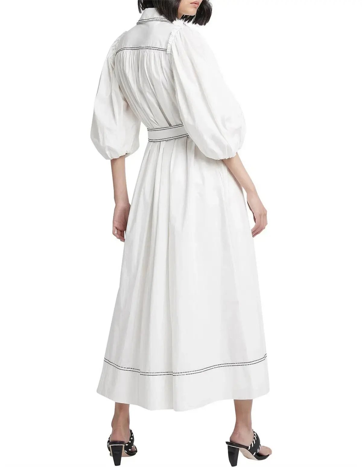 AJE Epiphany Midi Shirt Dress White Size AU 8 photo 3