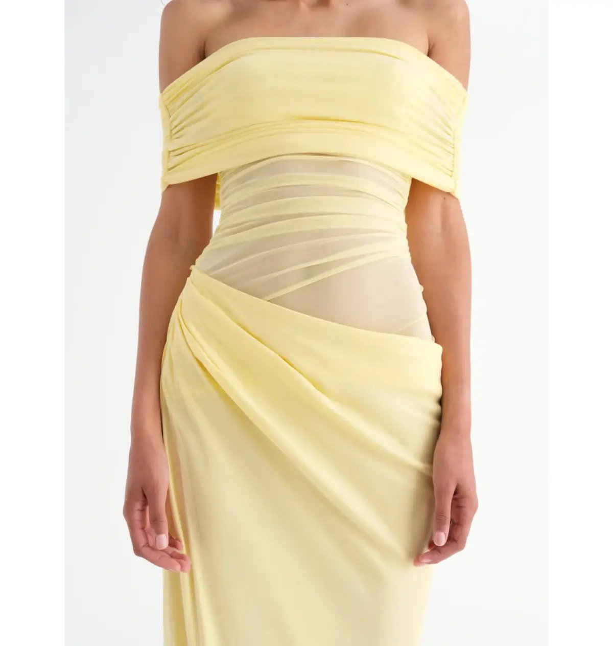 Benni Nico Off Shoulder Maxi Dress Butter Size AU 12 photo 4