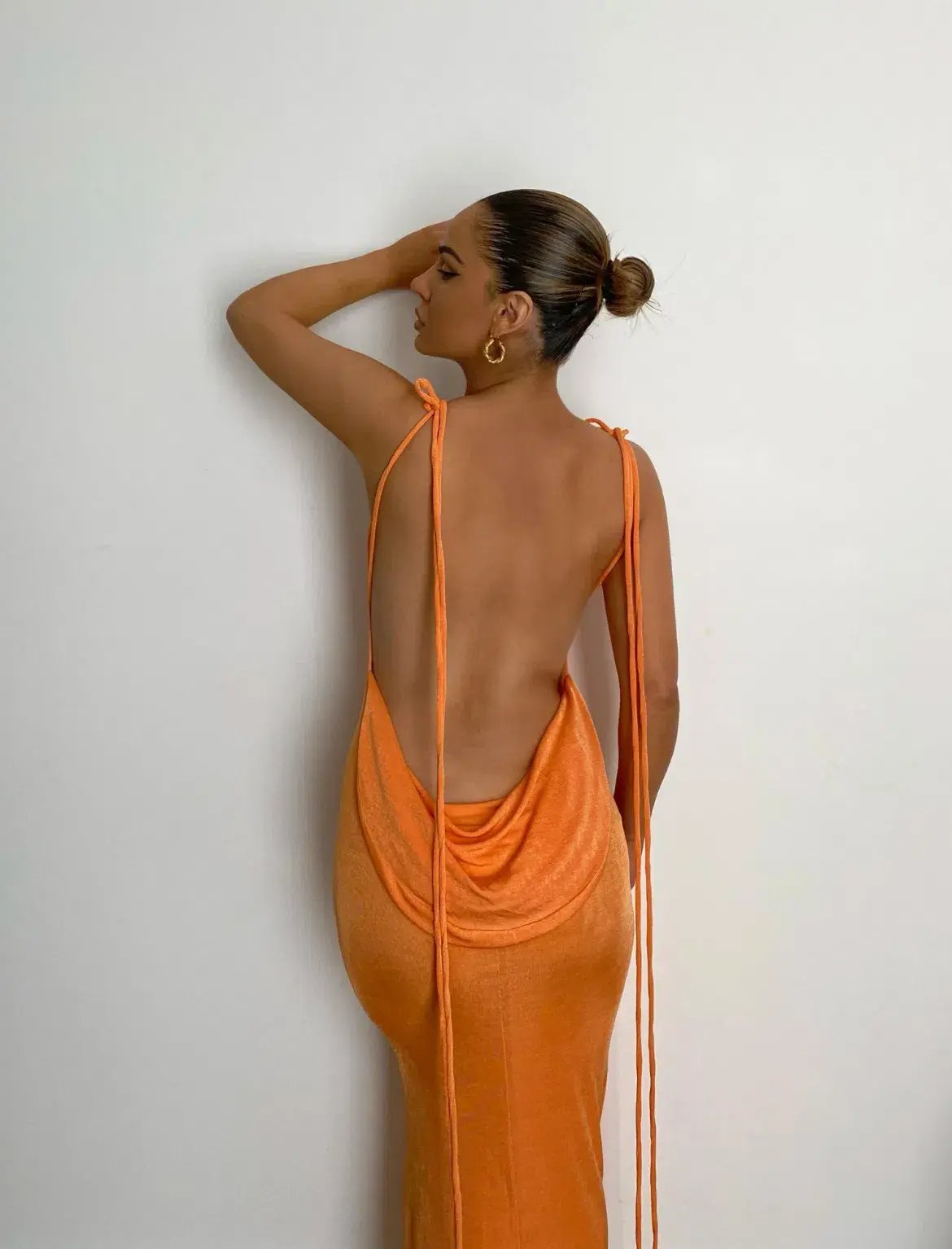 Mélani the Label Cristina Gown - Orange - Size Medium photo 5