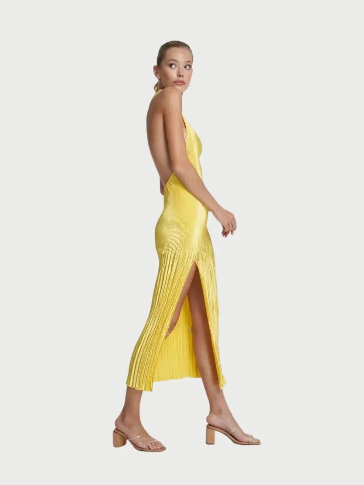 L'Idee Naomi Gown Canary Yellow Hue Size 8/S photo 3
