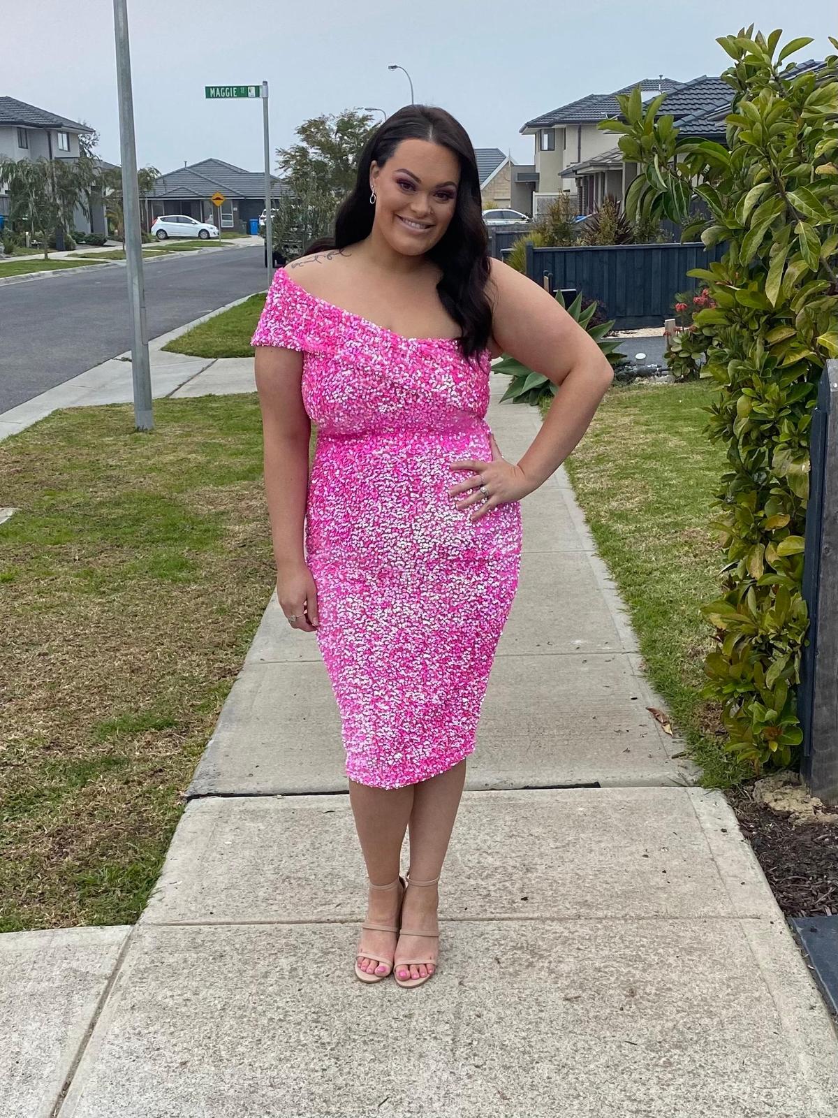 Eliya The Label Alyssa Midi Dress Pink Size 14 photo 4