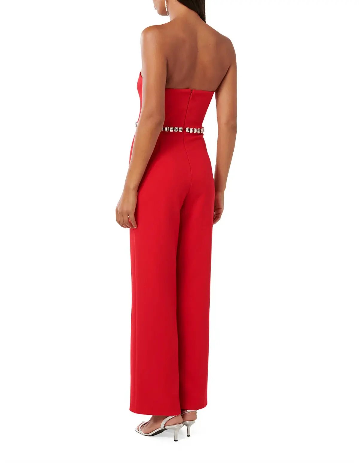 Forever New Ari Embellished Jumpsuit in Red Size 10/M photo 3