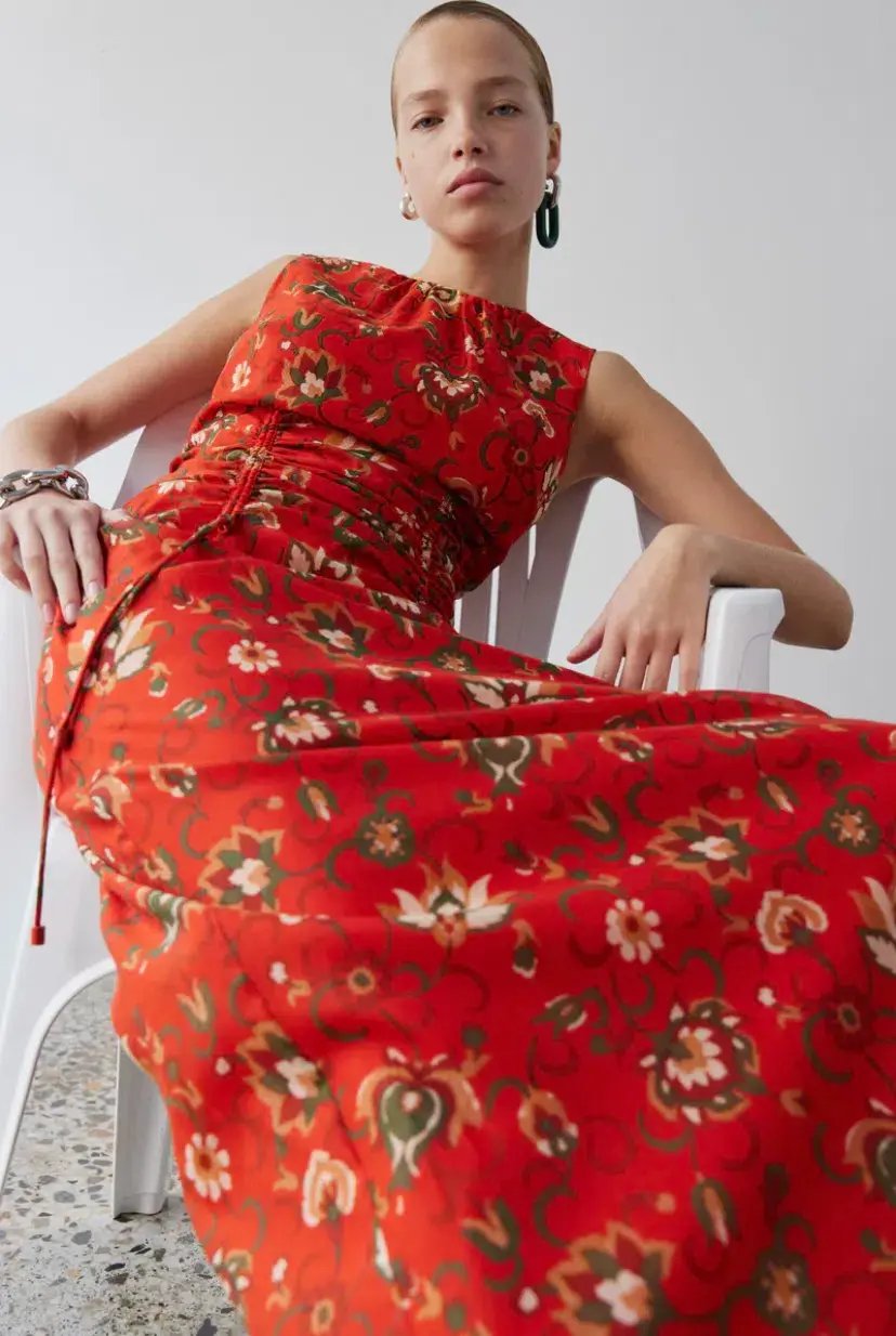 Sir the Label Reyes Dress Red Floral Size 8 photo 2